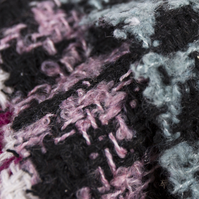 Sweater Loop Garn Houndstooth Uld Tweed Stof 2540