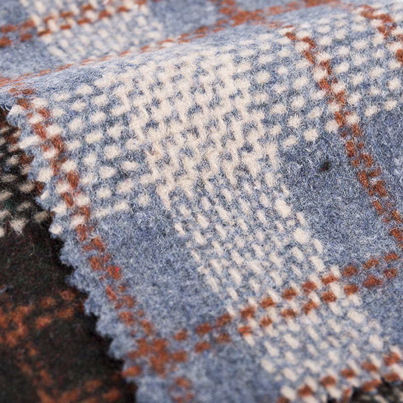 Stiplede linjer Plaid Fashion Style Uld Tweed Stof til Vinter 3497