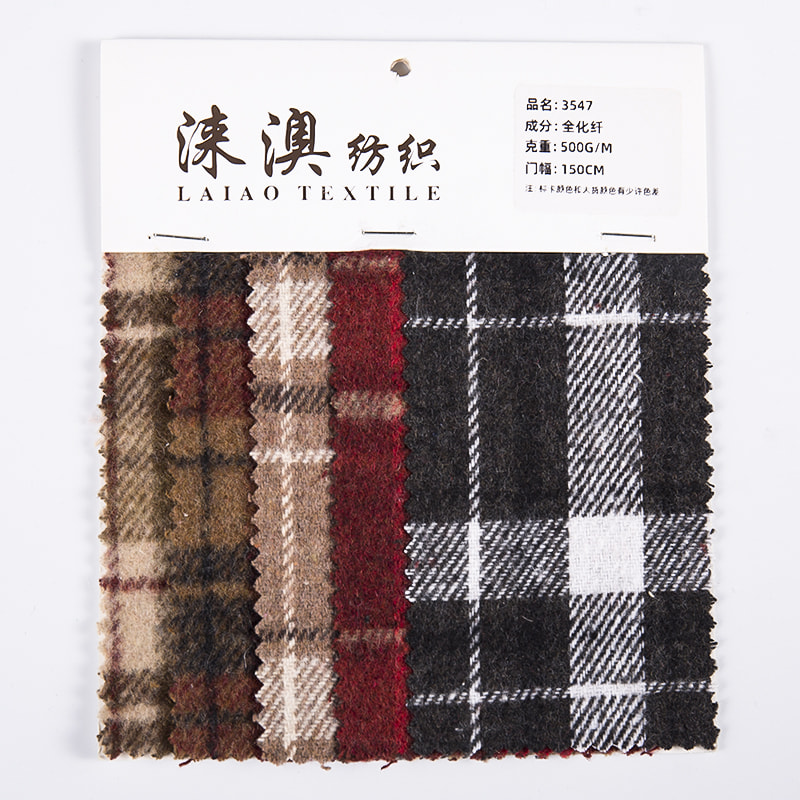 Rødt nyt design plaid twill tweed stof til skjorter 3547