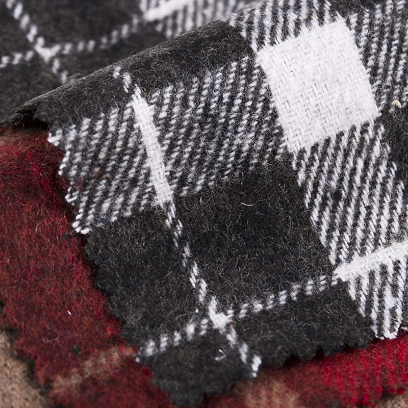 Rødt nyt design plaid twill tweed stof til skjorter 3547