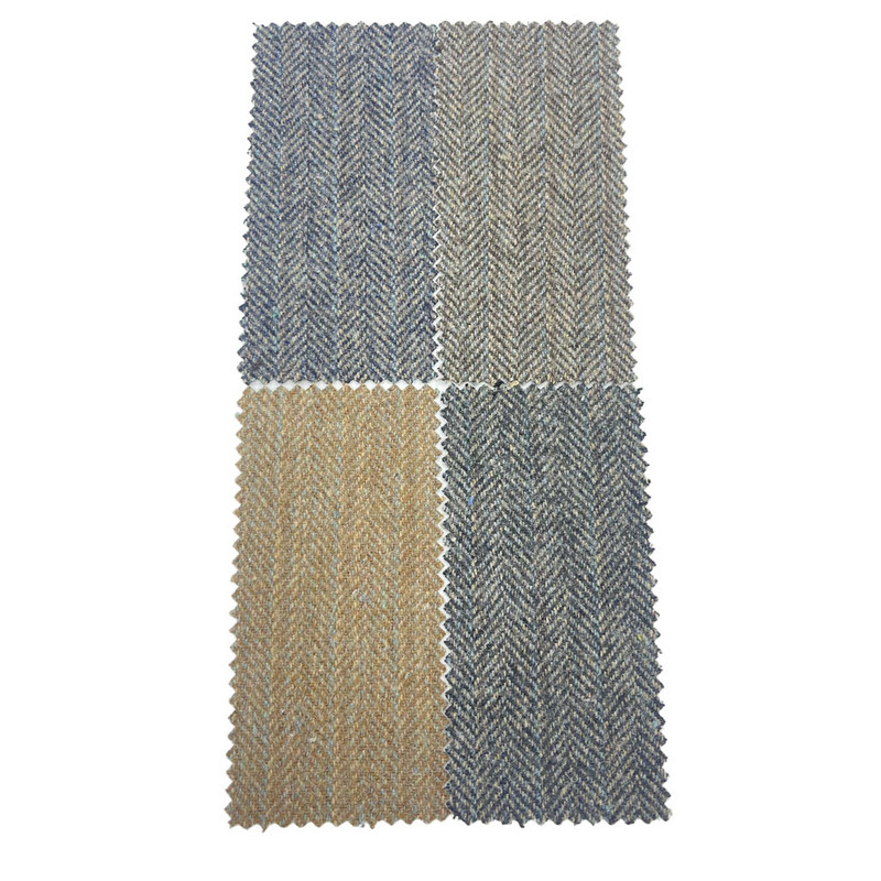 Italiensk brun blå stribet uld tweed stof til 3534