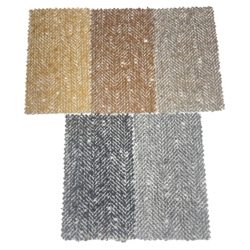 Bubble Herringbone Grå Hvid Uld Tykke Tweed Stoffer Til Tøj om Vinter 3906